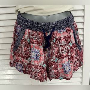 Japna shorts size small. Multicolored patchwork design.